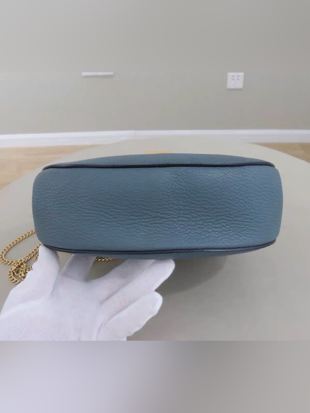 🚩steal Chloe Blue Leather Shoulder Bag with Gold Hardware - Picture 7 of 9